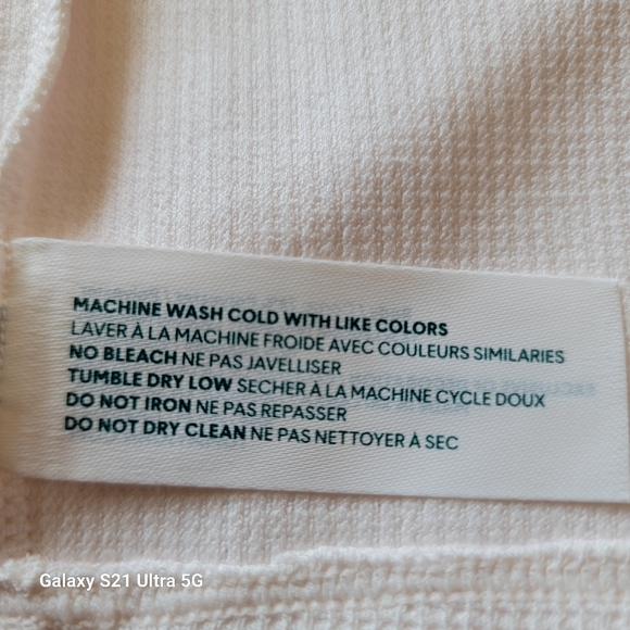 Tommy John Womens Waffle Lounge Tee Pastel Parchment Size S NWT Retail: $68.00 - Picture 5 of 9